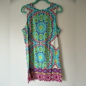 London Times Multicolor Geometric Knee length Dress